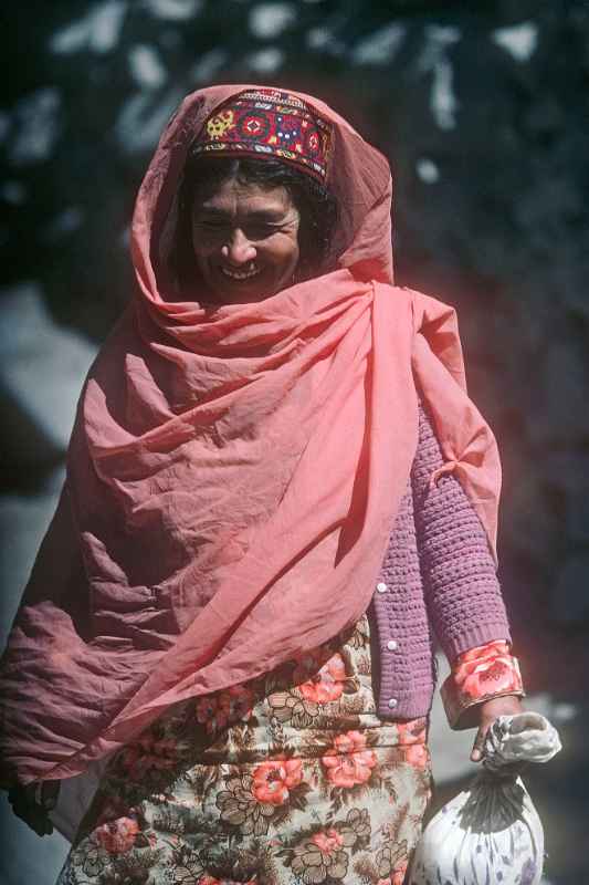 Hunza woman in traditional dress