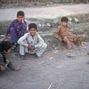 Boys playing marbles, in Gilgit