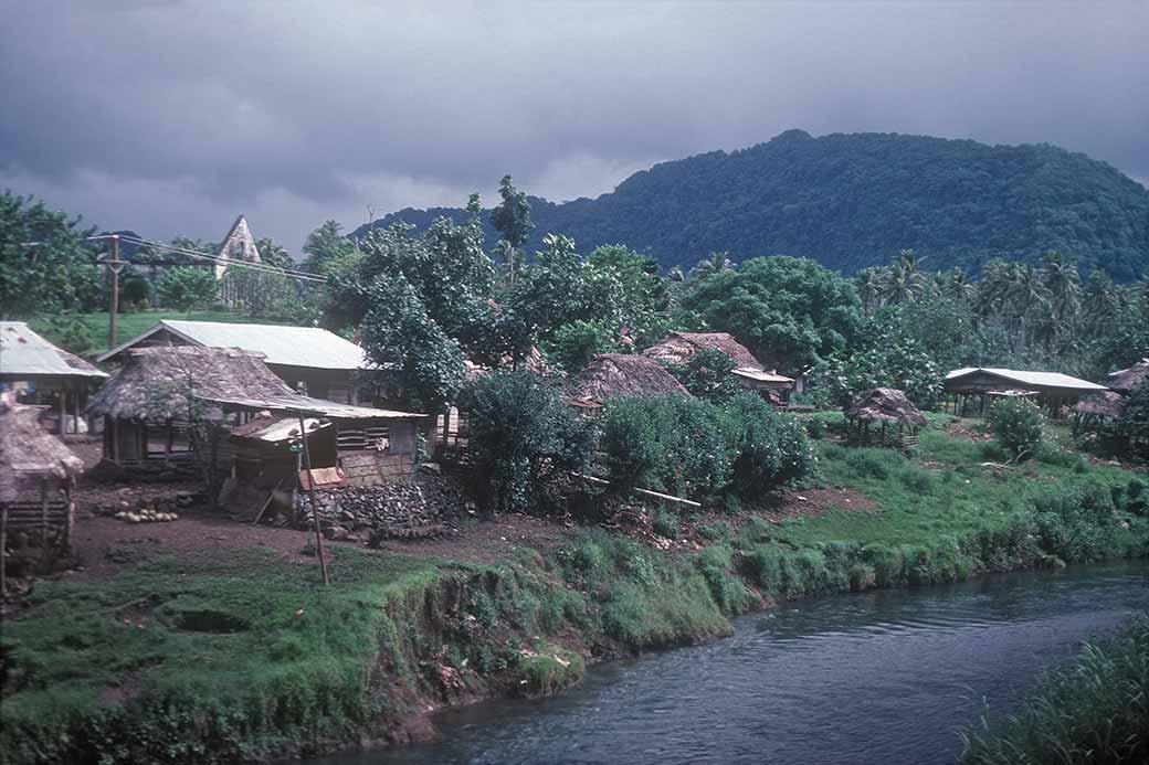 Village along river