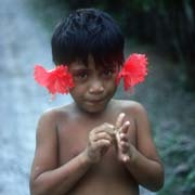 Boy with flowers