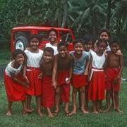 Schoolkids along the road