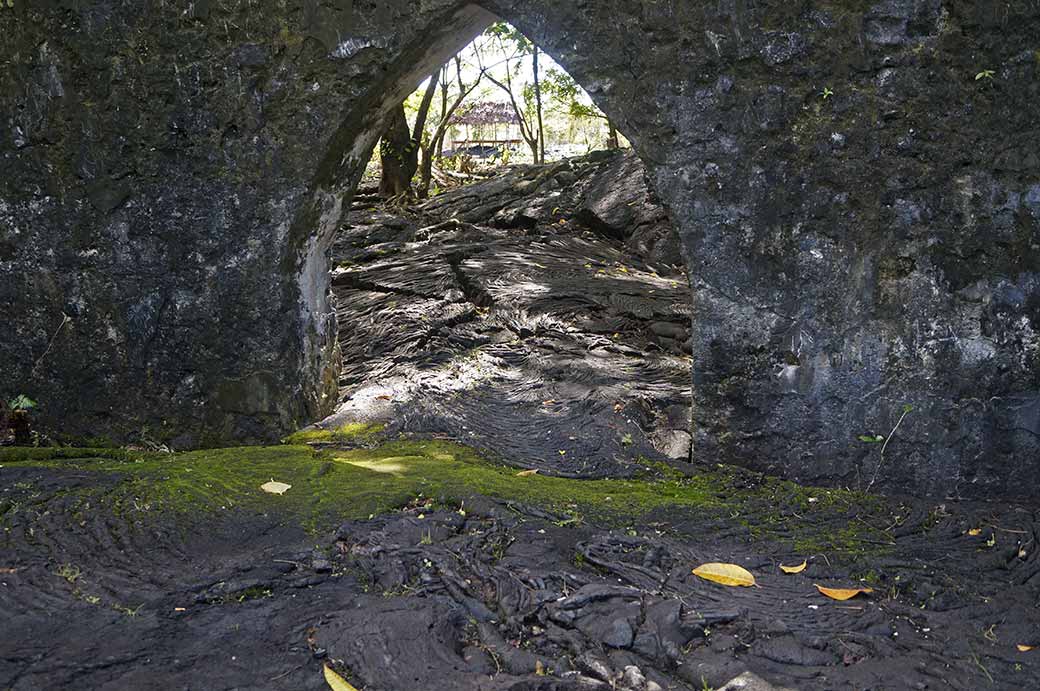 Doorway and lava