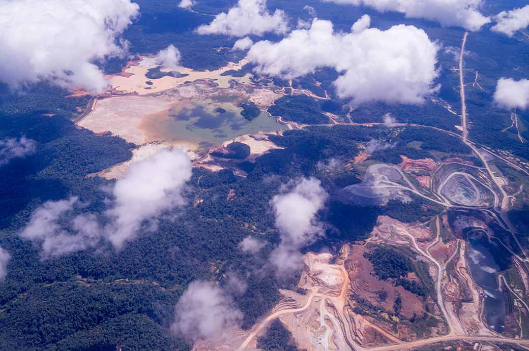 Flying over Rosebel Gold Mines