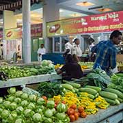 Selling vegetables, Paramaribo