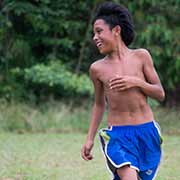 Boys playing football, Palumeu