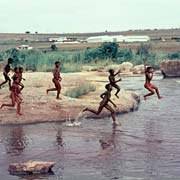 Jumping in the river