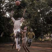 Boys playing basketball