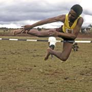 Doing high jump