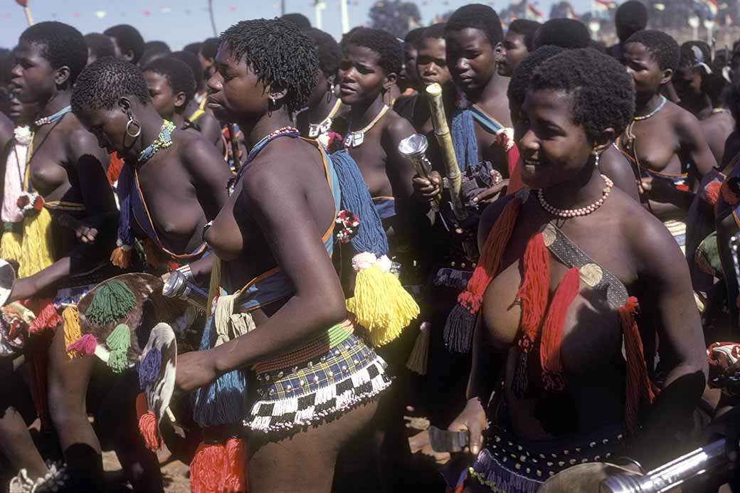 Girls Celebrating Umcwasho Ceremony Swaziland Ozoutback