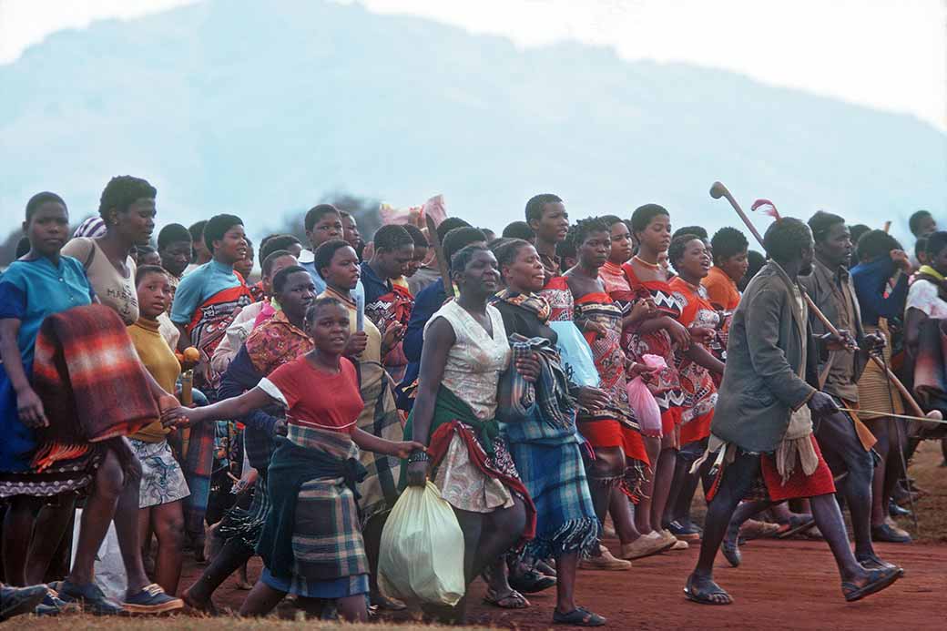 Girls leaving Lobamba