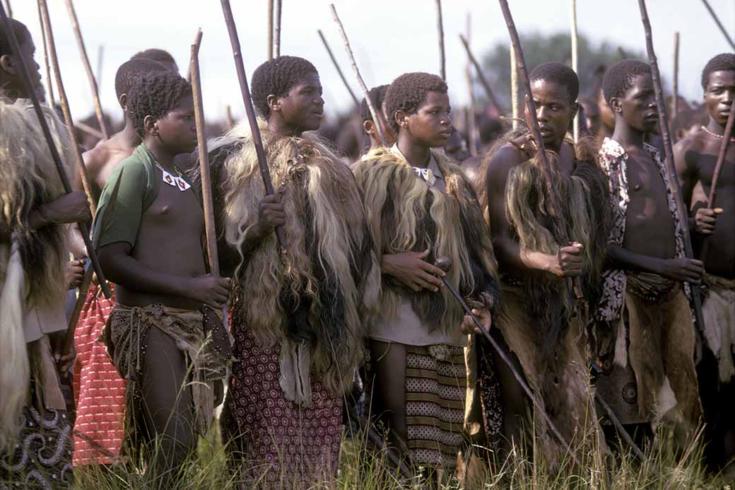 Young men dancing