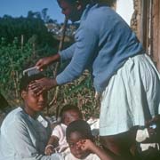 Combing hair