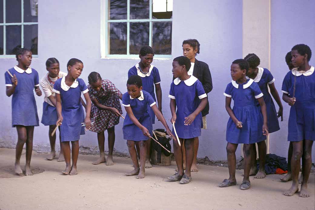 School girls dancing