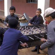 Playing table football