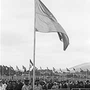 Hoisting the U.N. flag