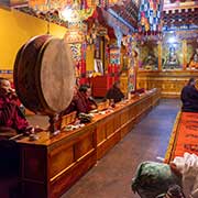 Morning prayers, Rongbuk Monastery