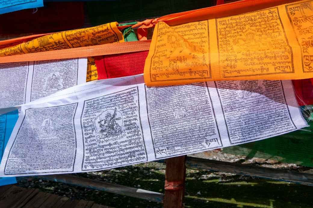 Prayer flags, Karola glacier