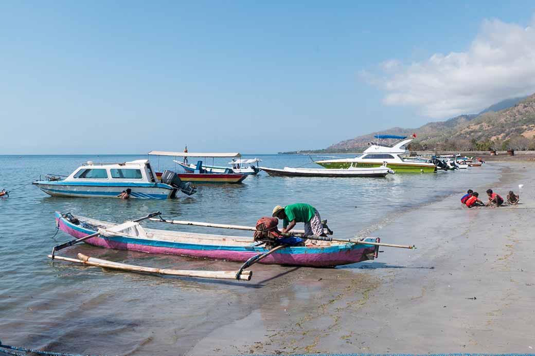 Fishing canoes and boats