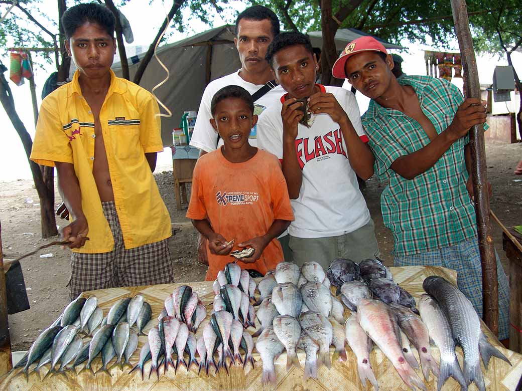 Posing with fish