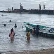 Dili Harbour with rain