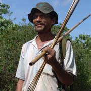 Man with blowgun