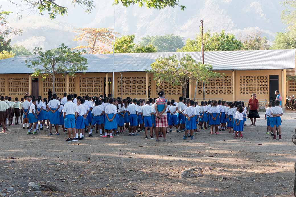 Children at school assembly