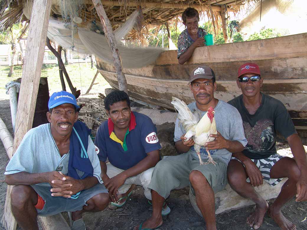 In a boat shelter