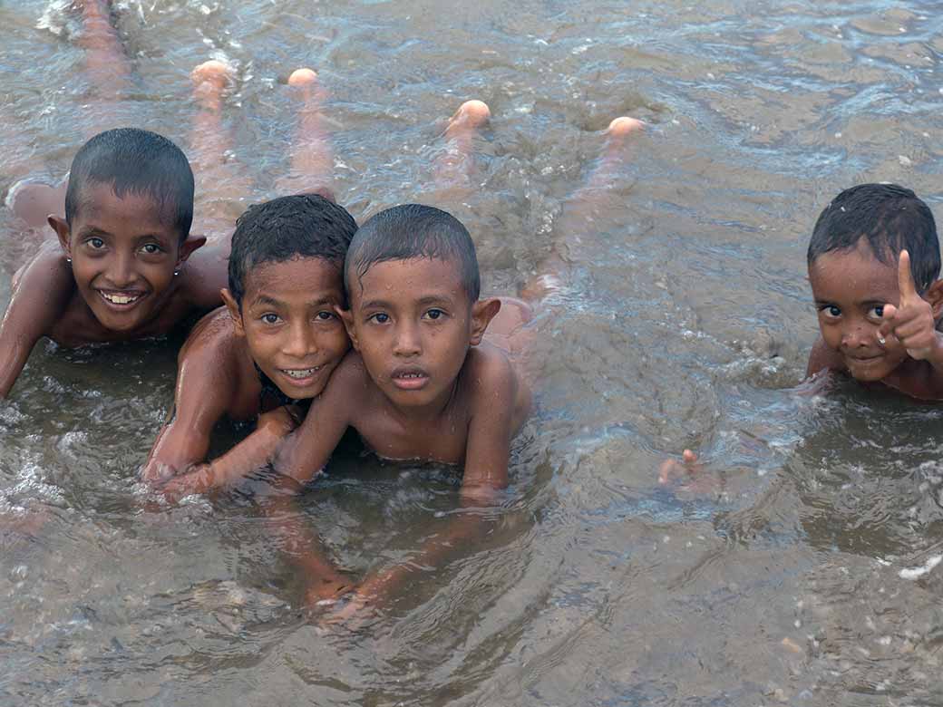 On Dili beach