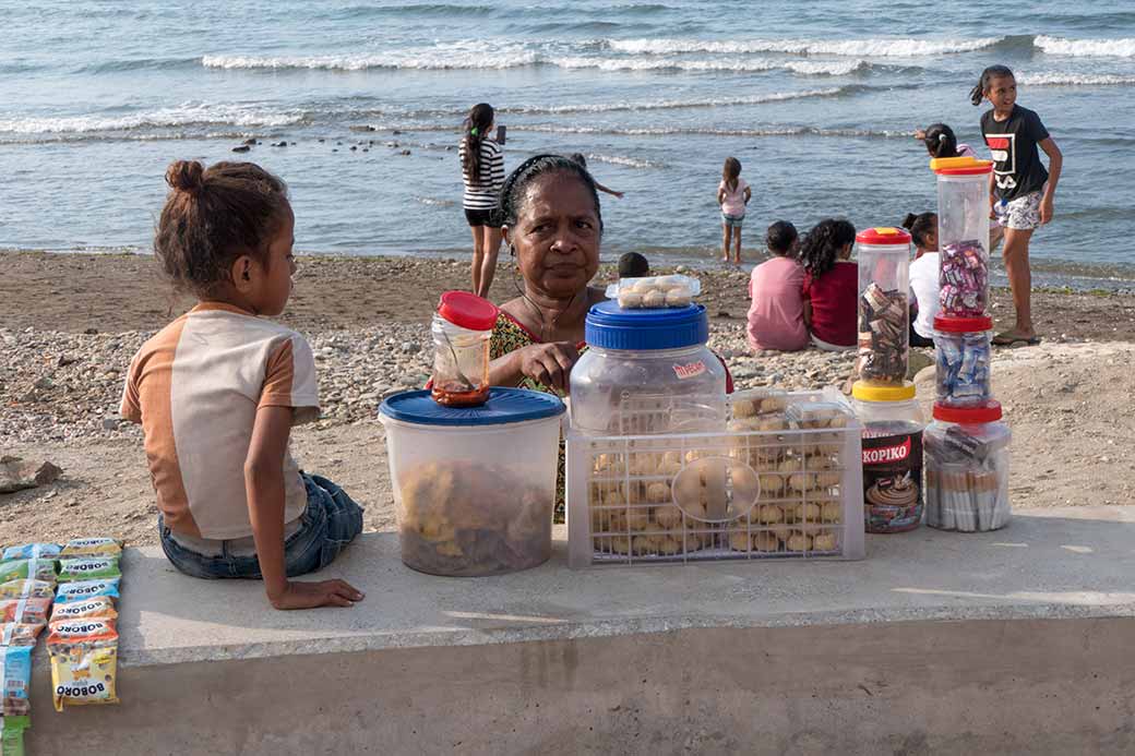 Woman selling snacks