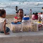 Woman selling snacks