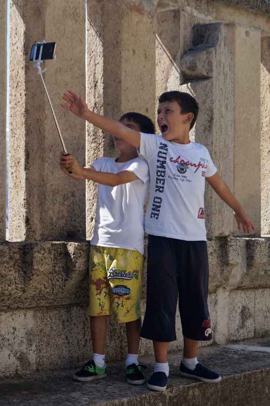 Boys taking a selfie