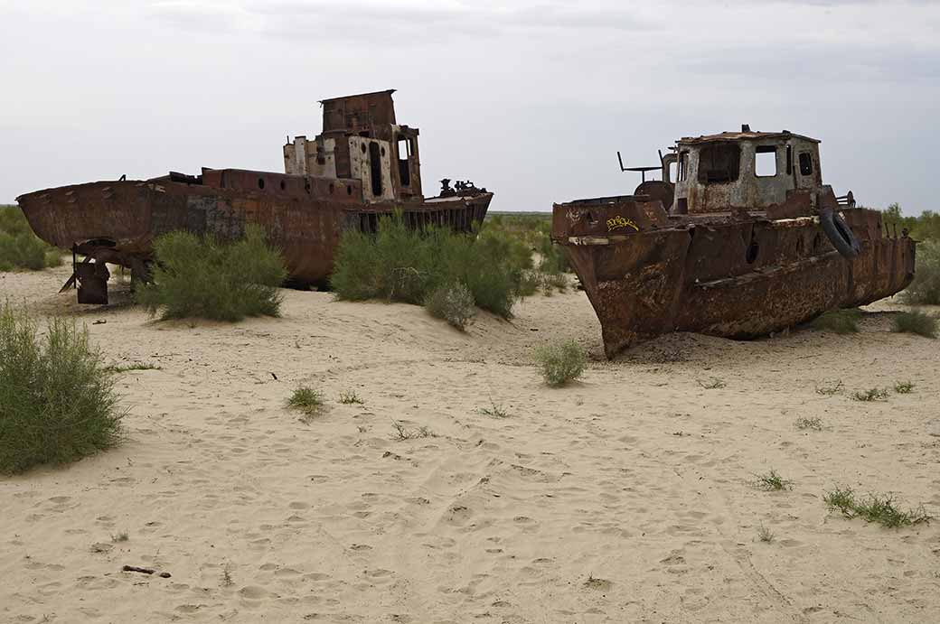 Rusting fishing trawlers