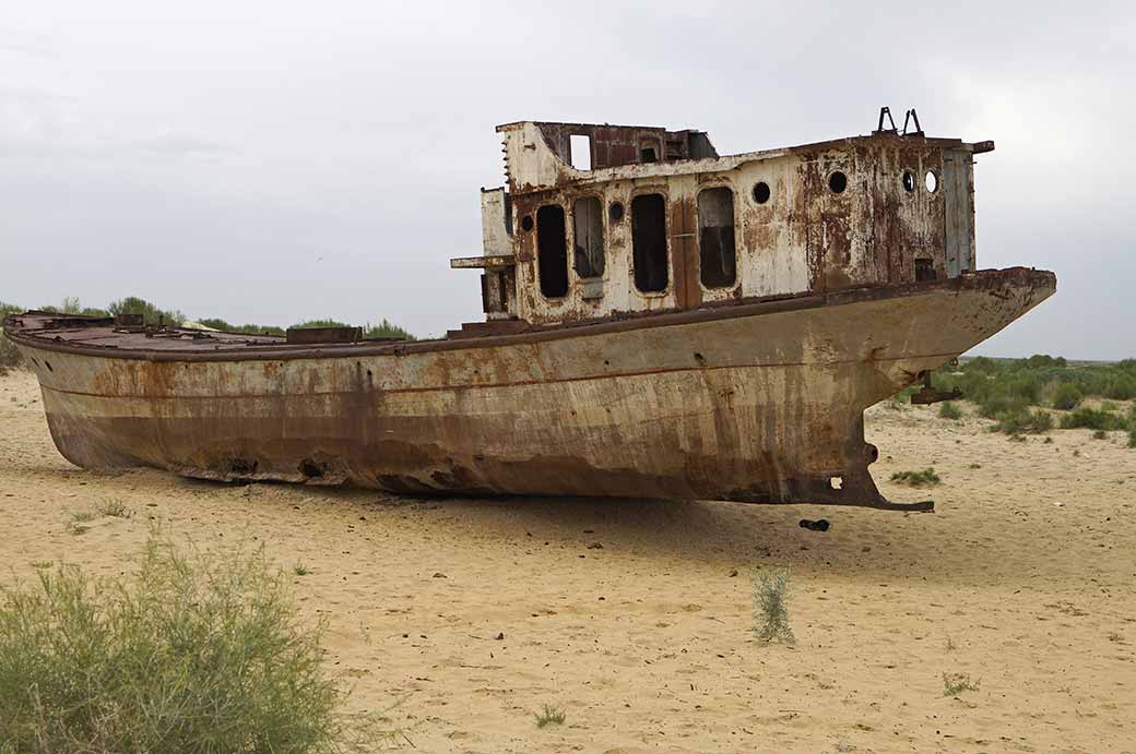 Rusting fishing trawler