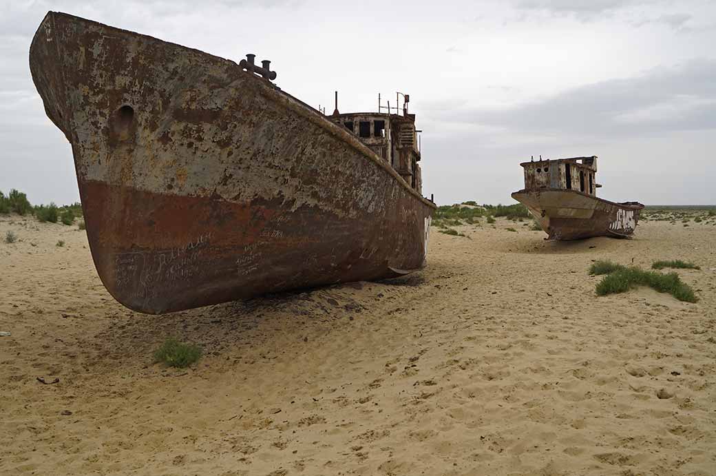 Rusting fishing trawlers