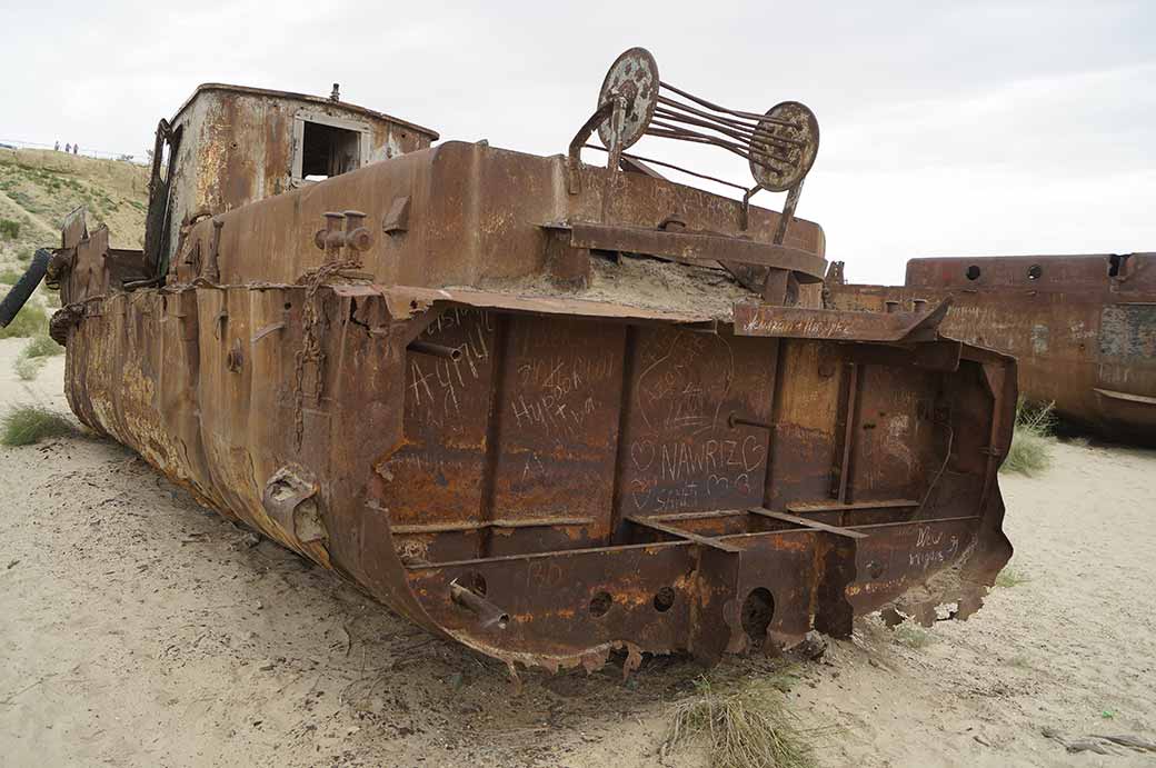 Rusting fishing trawler