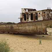 Rusting fishing trawler