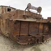 Rusting fishing trawler