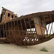 Rusting fishing trawler