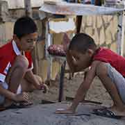 Boys playing cards