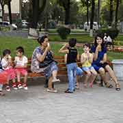 Family having ice cream