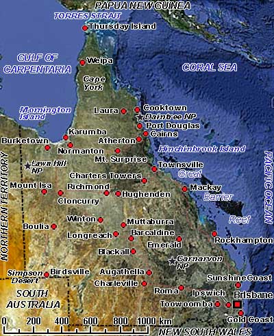 Map of Queensland