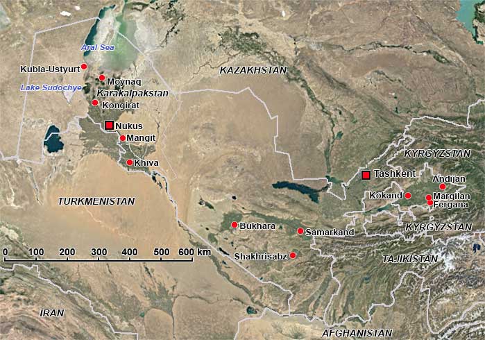 Map of Uzbekistan