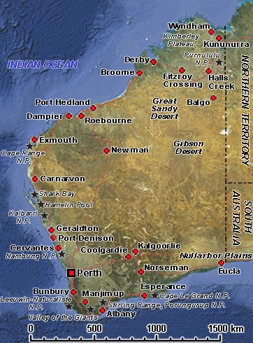 Map of Western Australia